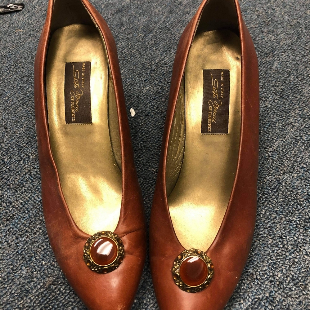 Vintage Sesto Meucci Brown Leather Heels